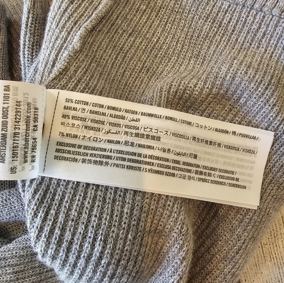 Abercrombie & Fitch Women's Size Medium Gray Knit Longline Open Cardigan Pockets - Picture 9 of 12